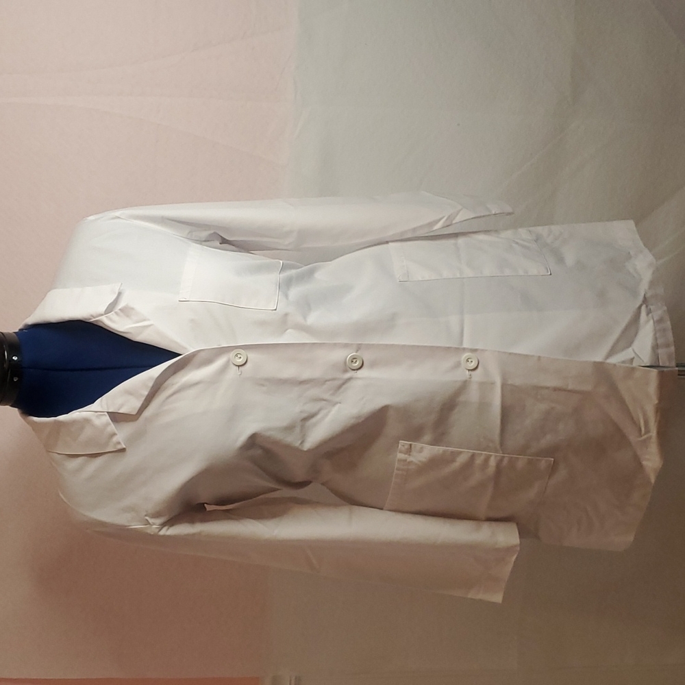 Adjustable white nursing tie back lab coat